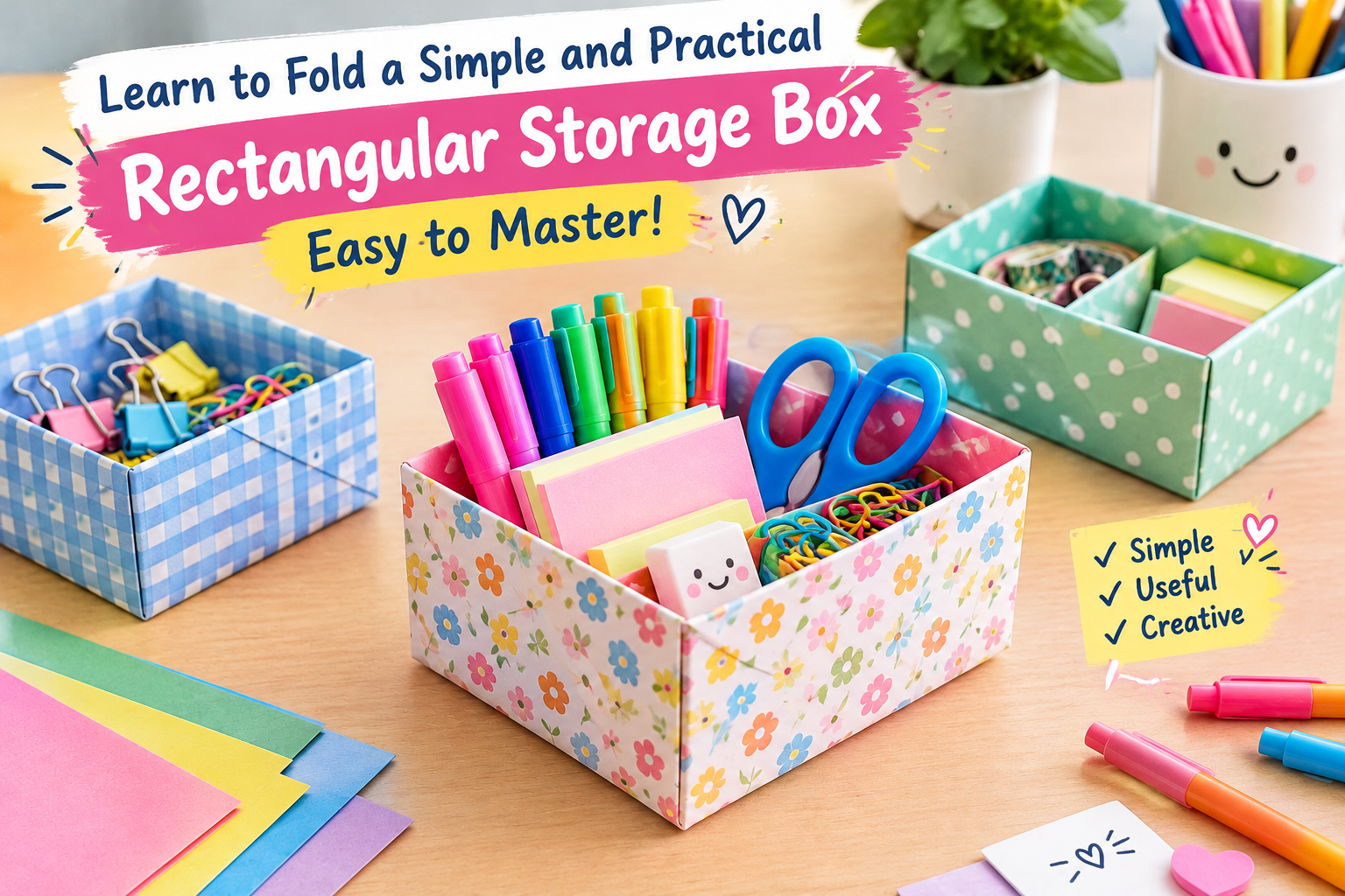 Learn to Fold a Simple and Practical Rectangular Storage Box – Easy to Master!