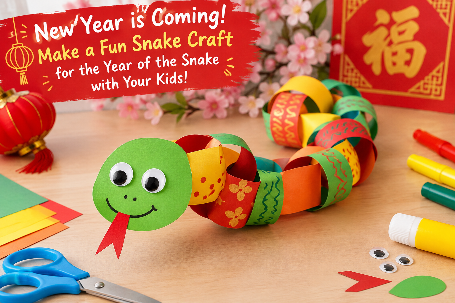 New Year Is Coming! Make a Fun Snake Craft for the Year of the Snake with Your Kids!